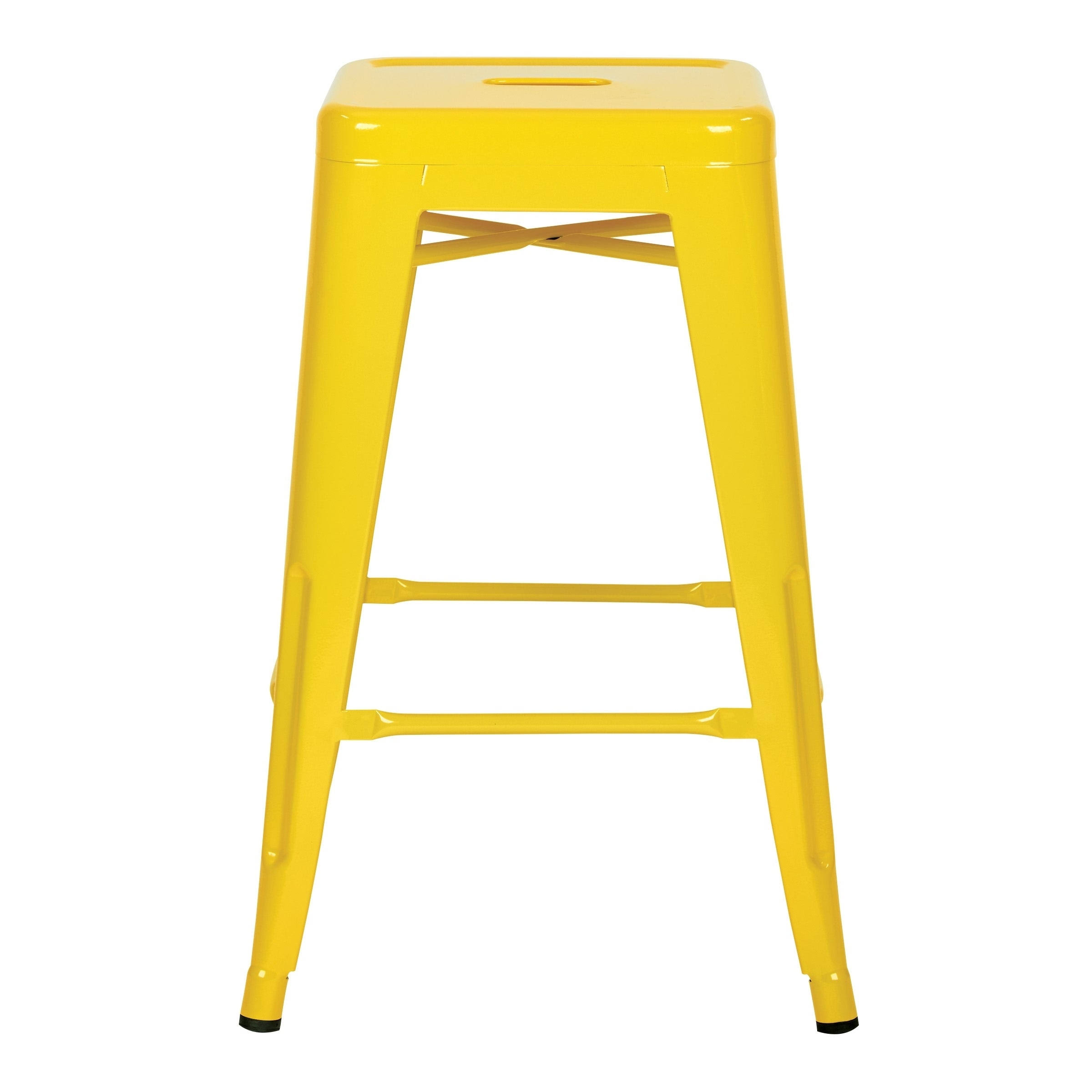 24x22 Steel Backless Barstool, 2-Pack - Yellow