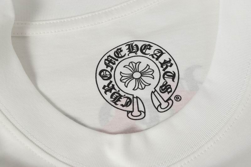 クロムハーツ コピーフロント小さめロゴ バックラージプリント 半袖 Chrome Hearts ホワイト