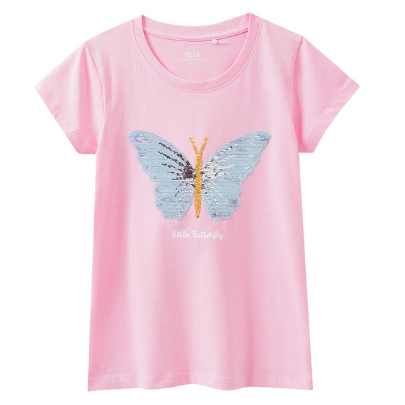 Yigga Mädchen T-Shirt mit Wendepailletten