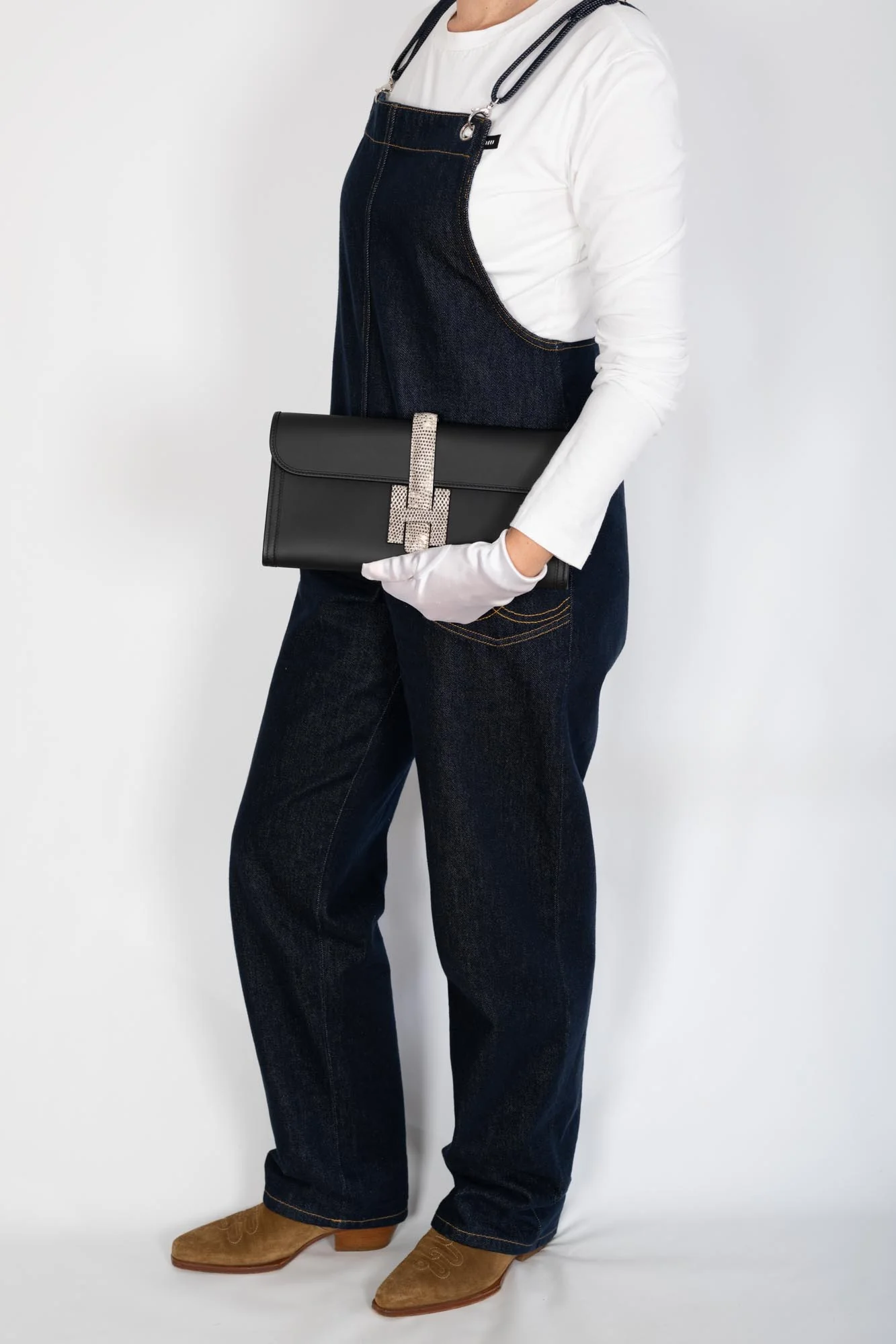 Hermès Jige Élan 29 Touch Noir Swift Ombré Lizard