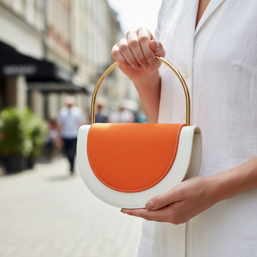Half-Moon Color Block Bag