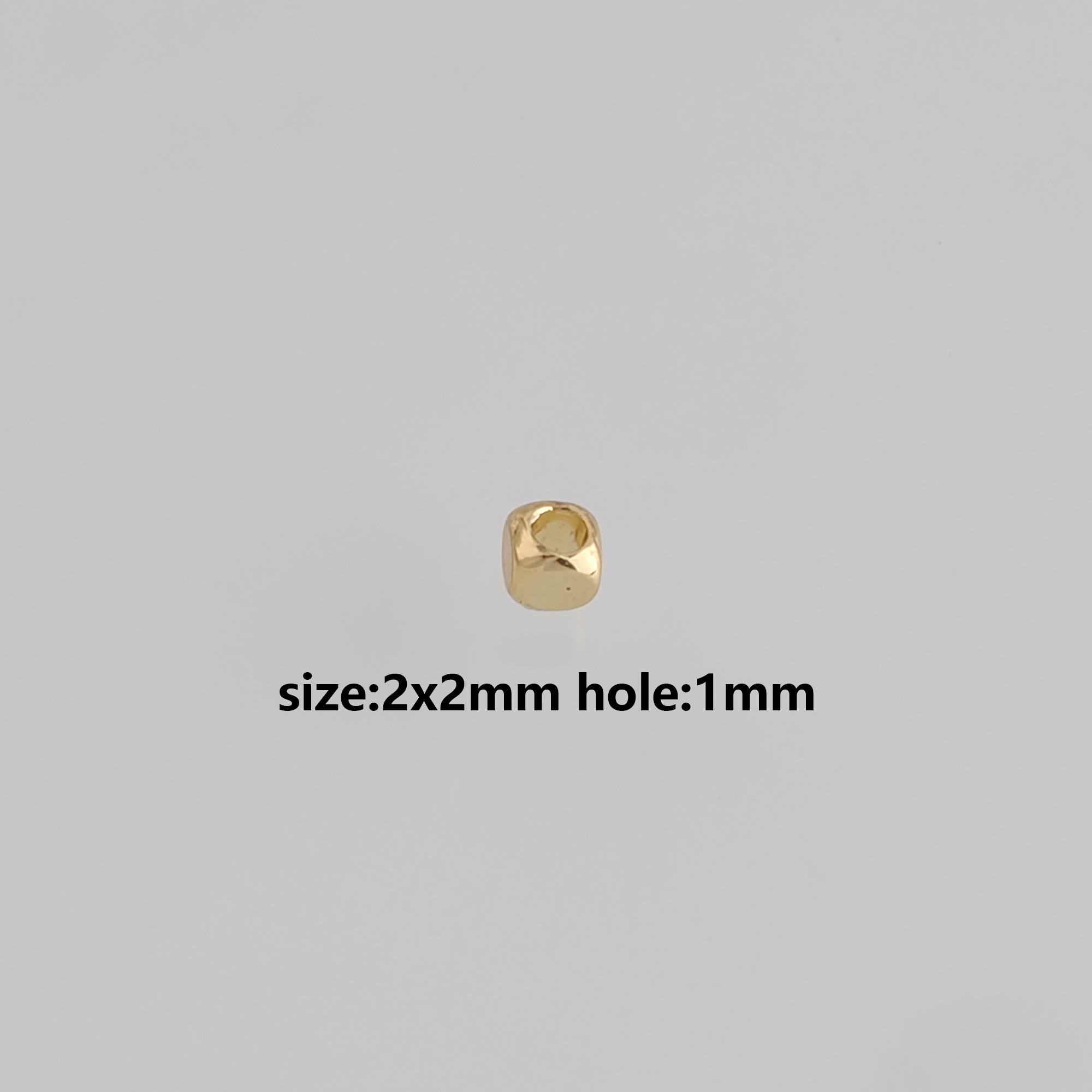 100Pcs 18K Gold Filled Square Spacer Beads,Cube Bead,Dainty Bead for Bracelet Jewelry Necklace Making Supply