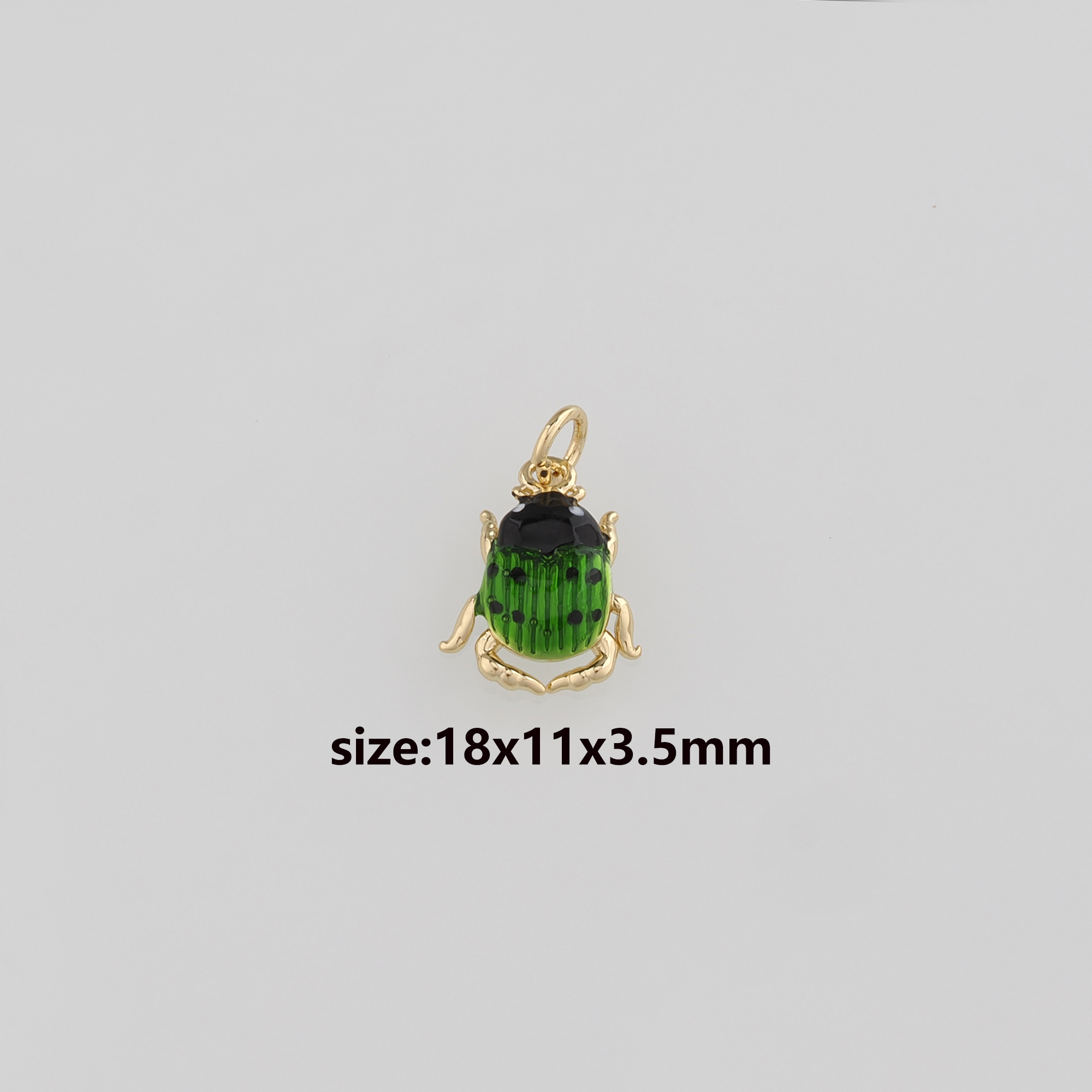 18K Gold Filled Ladybug Pendant,Enamel Ladybug Charm Earrings Necklace for DIY Jewelry Making Supply