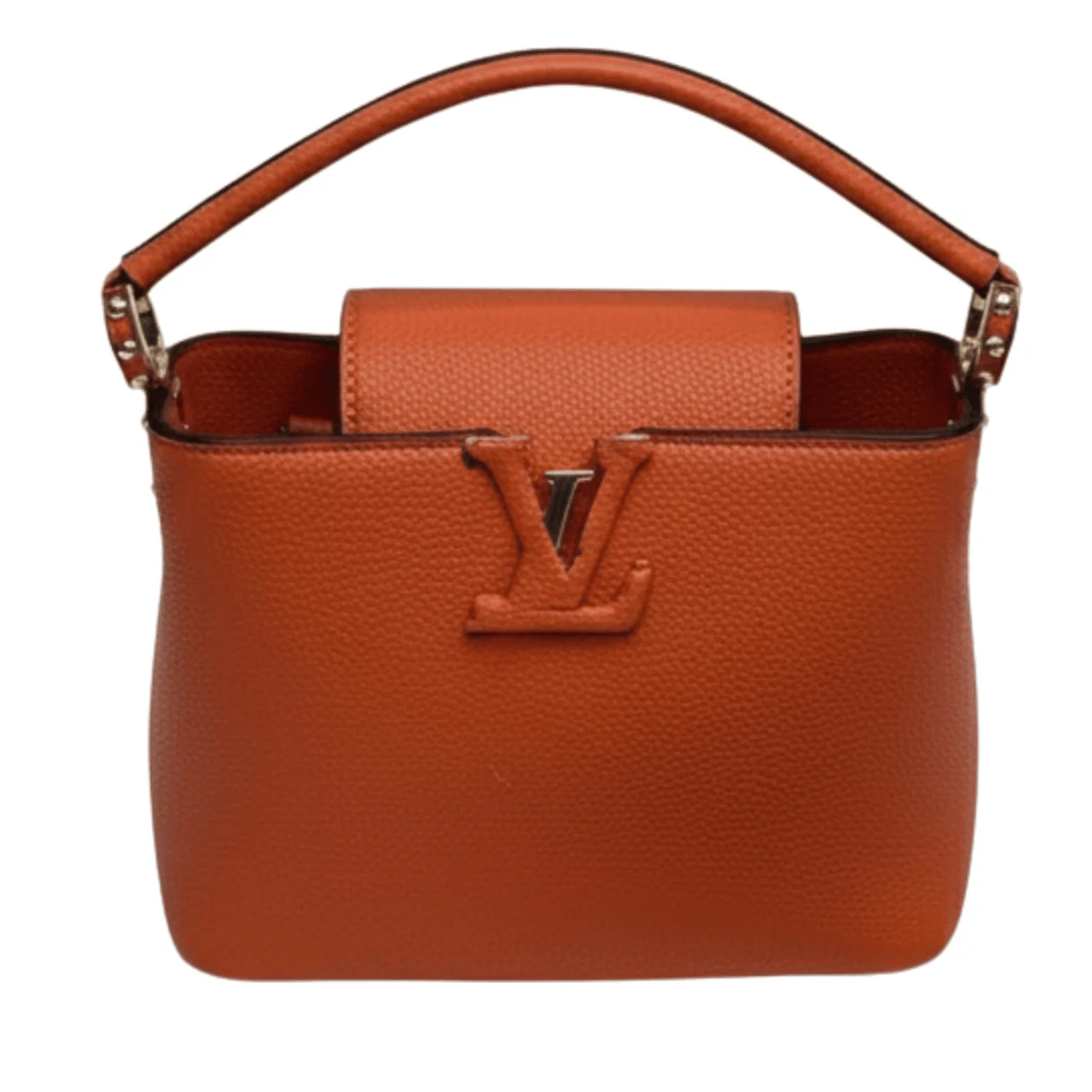 Louis Vuitton Bag | Capucines Handbag Orange Grained Taurillon Leather