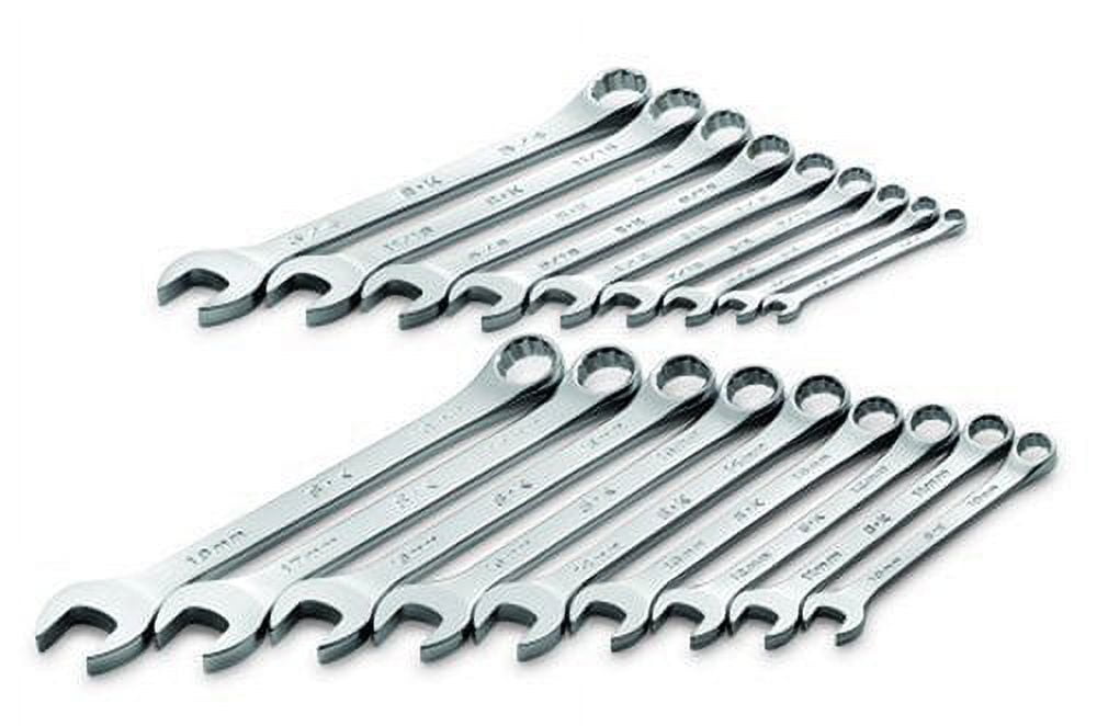 Sk Professional Tools Combo Wrench St,Steel,Chrome,Stnrd, Ofst 87018