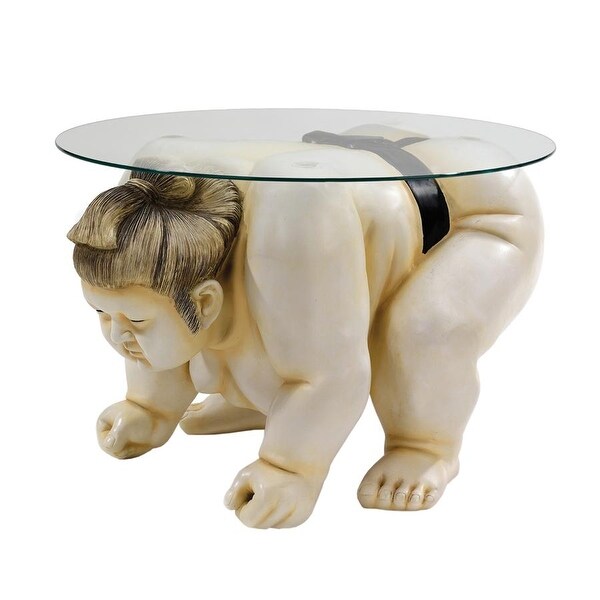Design Toscano Basho the Sumo Wrestler Sculpture GlassTopped Table
