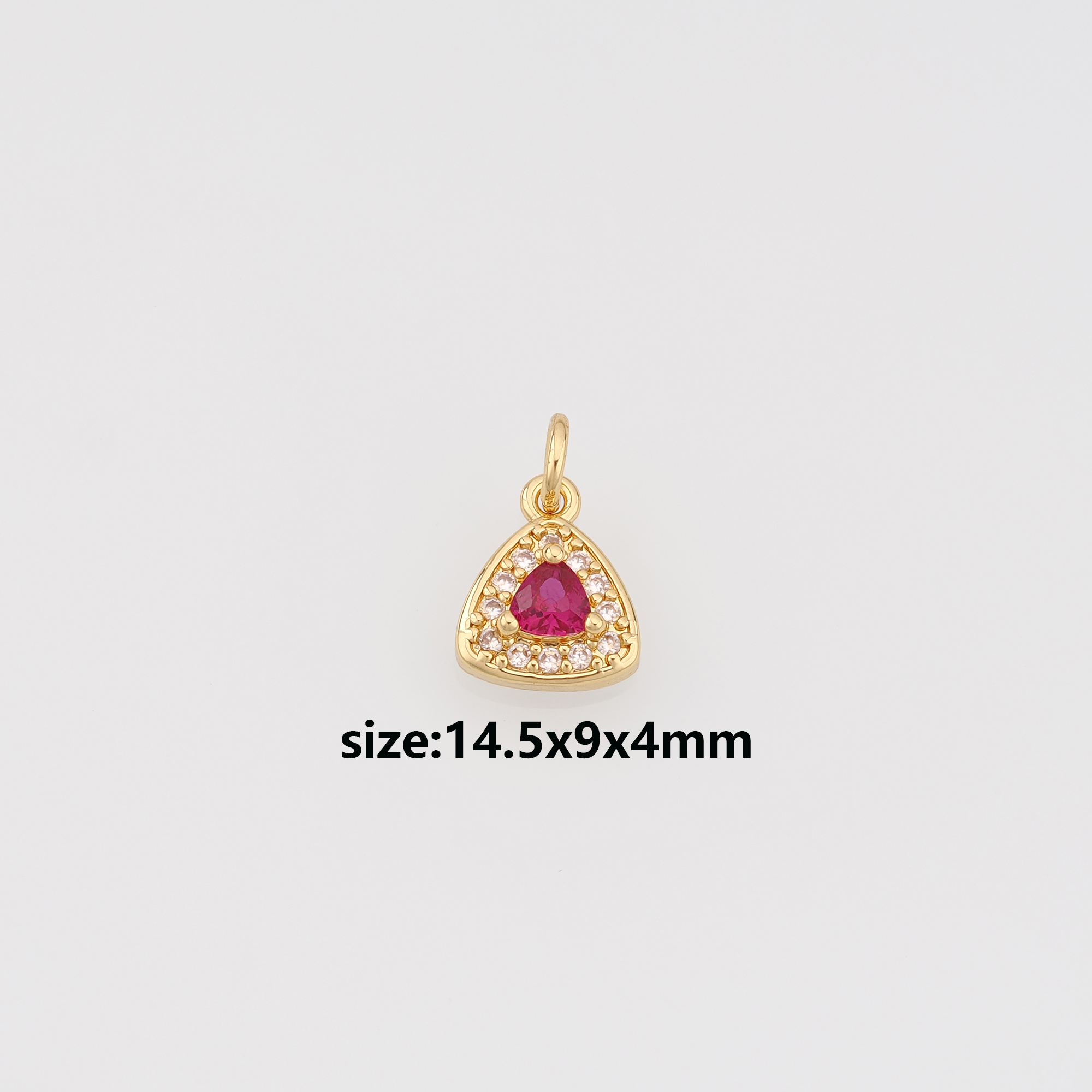 18K Gold Filled Triangle Pendant,Heart Pendant,CZ Micro Pave Teardrop Charm Earrings Necklace for DIY Jewelry Making Supply