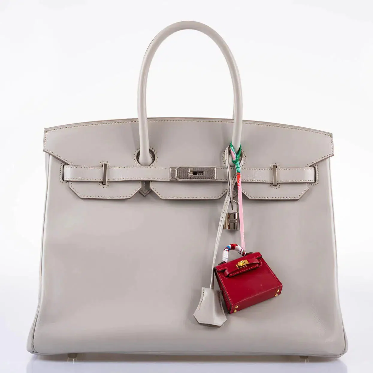 Hermès Birkin 35 Gris Perle Tadelakt Guilloche Palladium Hardware