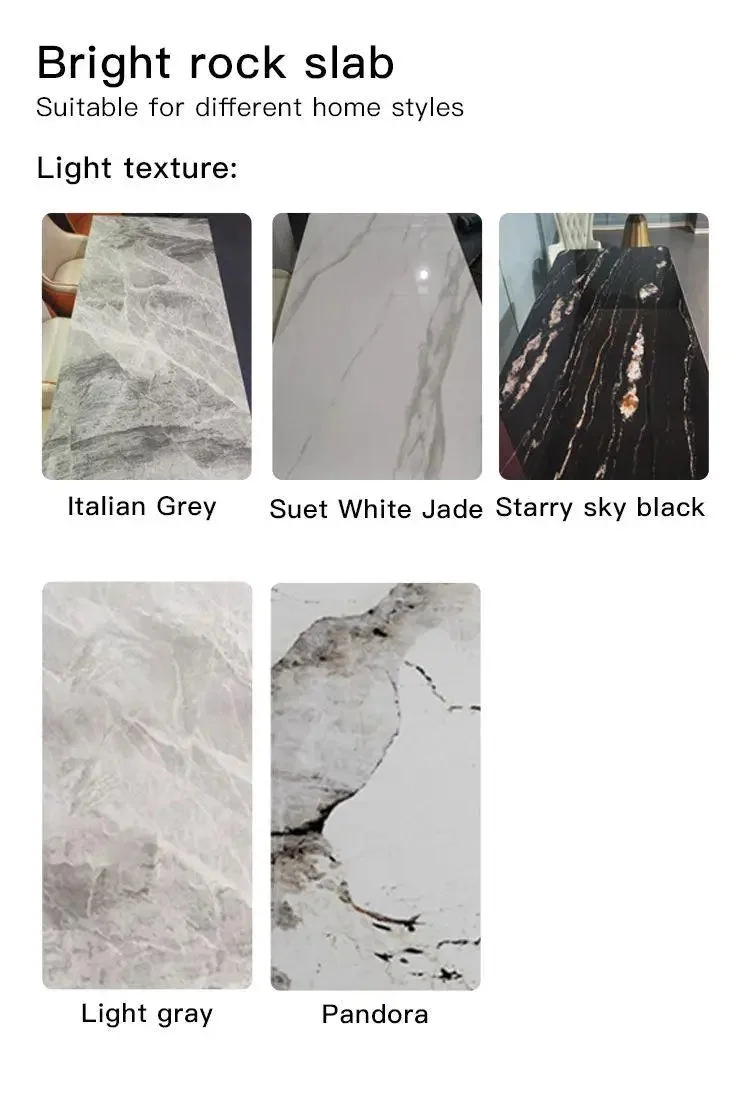 Glossy Rock Board Kitchen Table Modern Minimalist Light Luxury Extended Folding Table A Manger Chair Livingroom Furniture Set