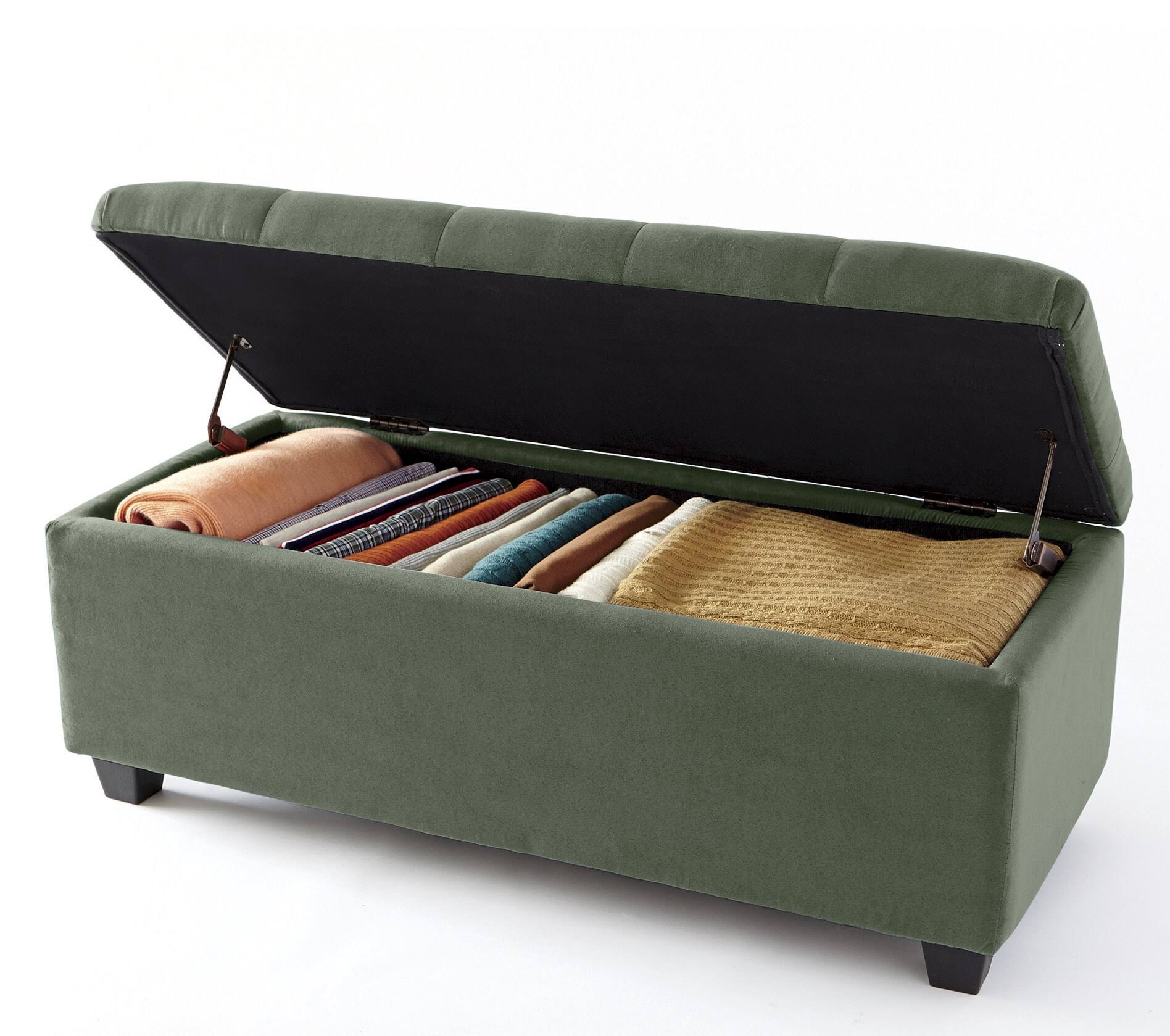Country Door Plush Storage Ottoman, Microfiber, Sage Green