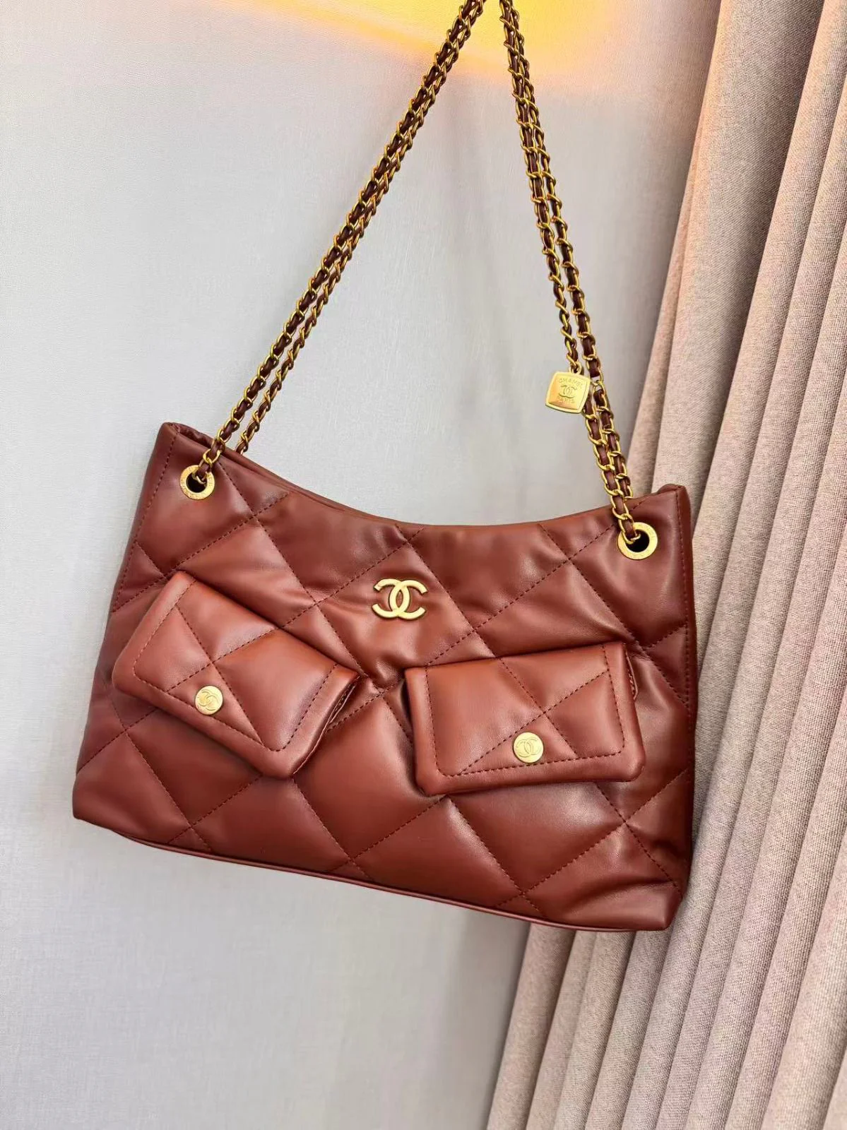 Chanel Bag | 25 Small Hobo Bag Suede Burgundy