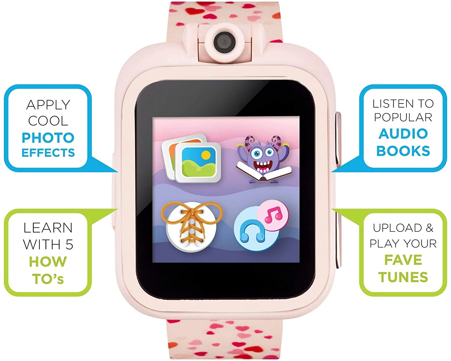 PlayZoom 2 Kids Girls Smartwatch - Pink Hearts