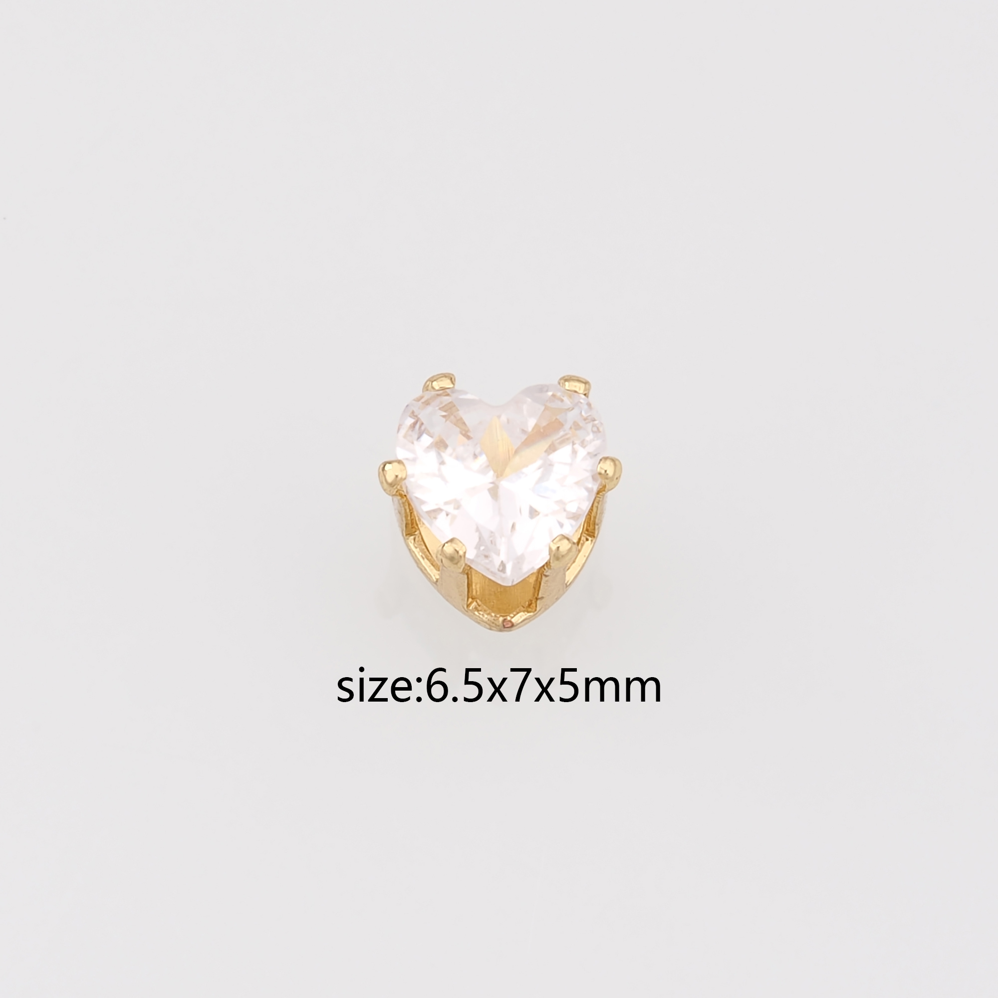 18K Gold Filled Heart Spacer Beads,CZ Micro Pave Heart Bead for Bracelet Jewelry Necklace Making Supply