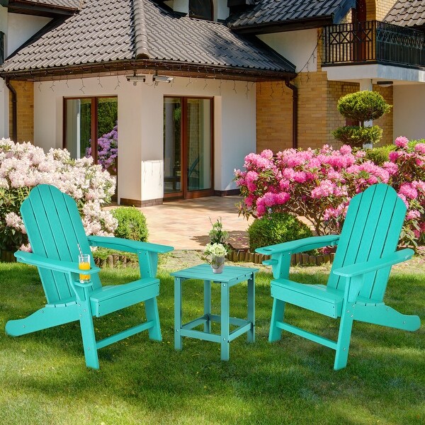 Costway 2PCS Patio Adirondack Chair Weather Resistant Garden Deck