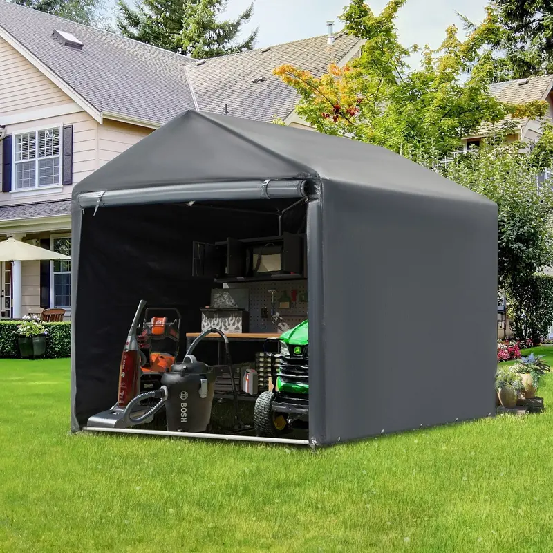 Portable Outdoor Canopy Shelter – Waterproof Carport & Storage Shed for Bikes, Motorcycles, and Garden Gear