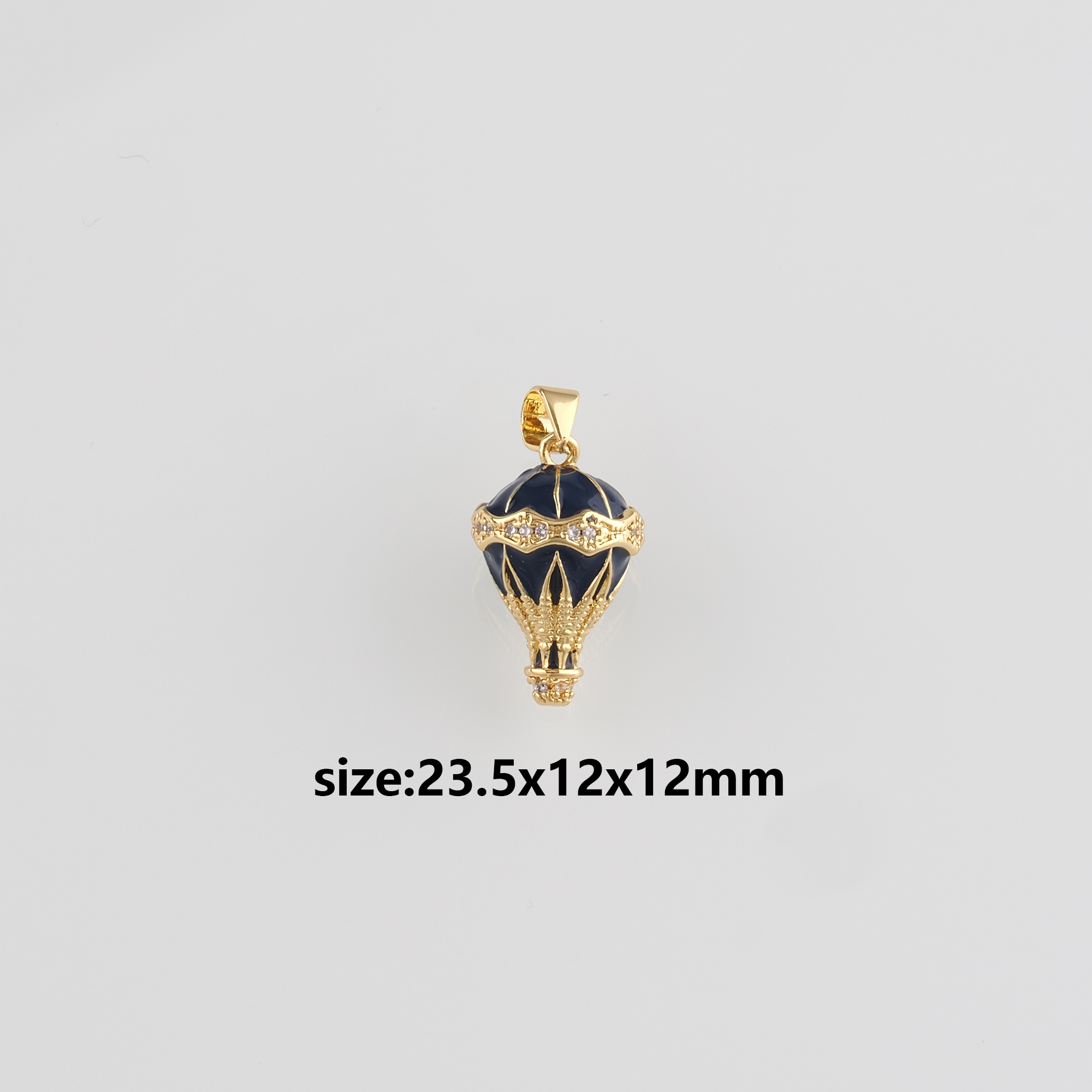 18K Gold Filled Hot Air Balloon Pendant,Enamel Hot Air Balloon Charm Earrings Necklace for DIY Jewelry Making Supply