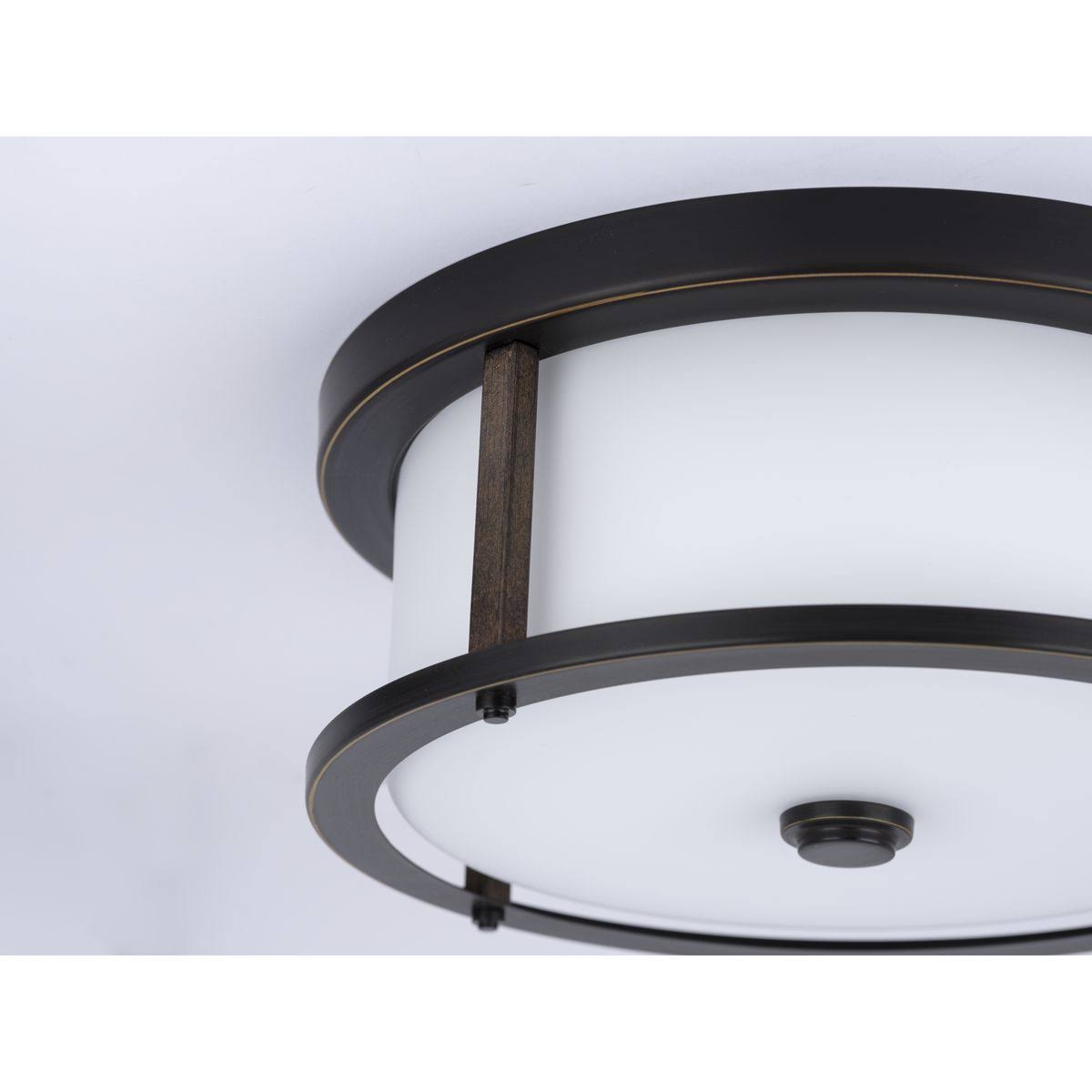 Progress Lighting P350144-020 Mast 13 in. 2-Light Antique Bronze Flush Mount