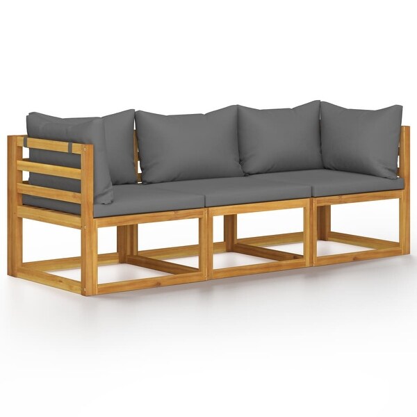vidaXL 3Seater Patio Sofa with Cushion Solid Acacia Wood