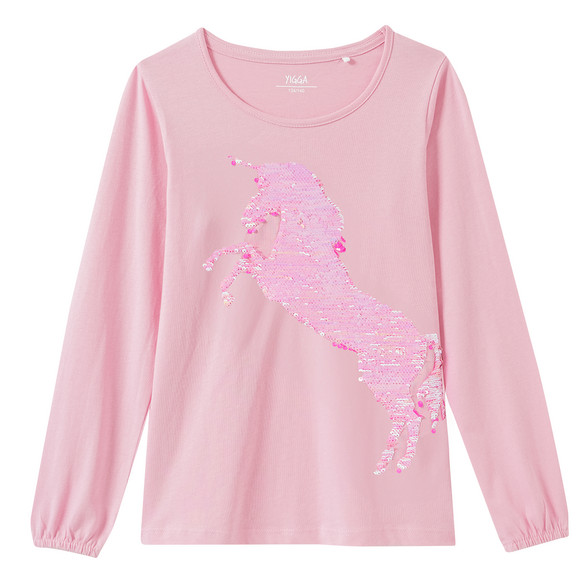 Yigga Mädchen Langarmshirt mit Wendepailletten