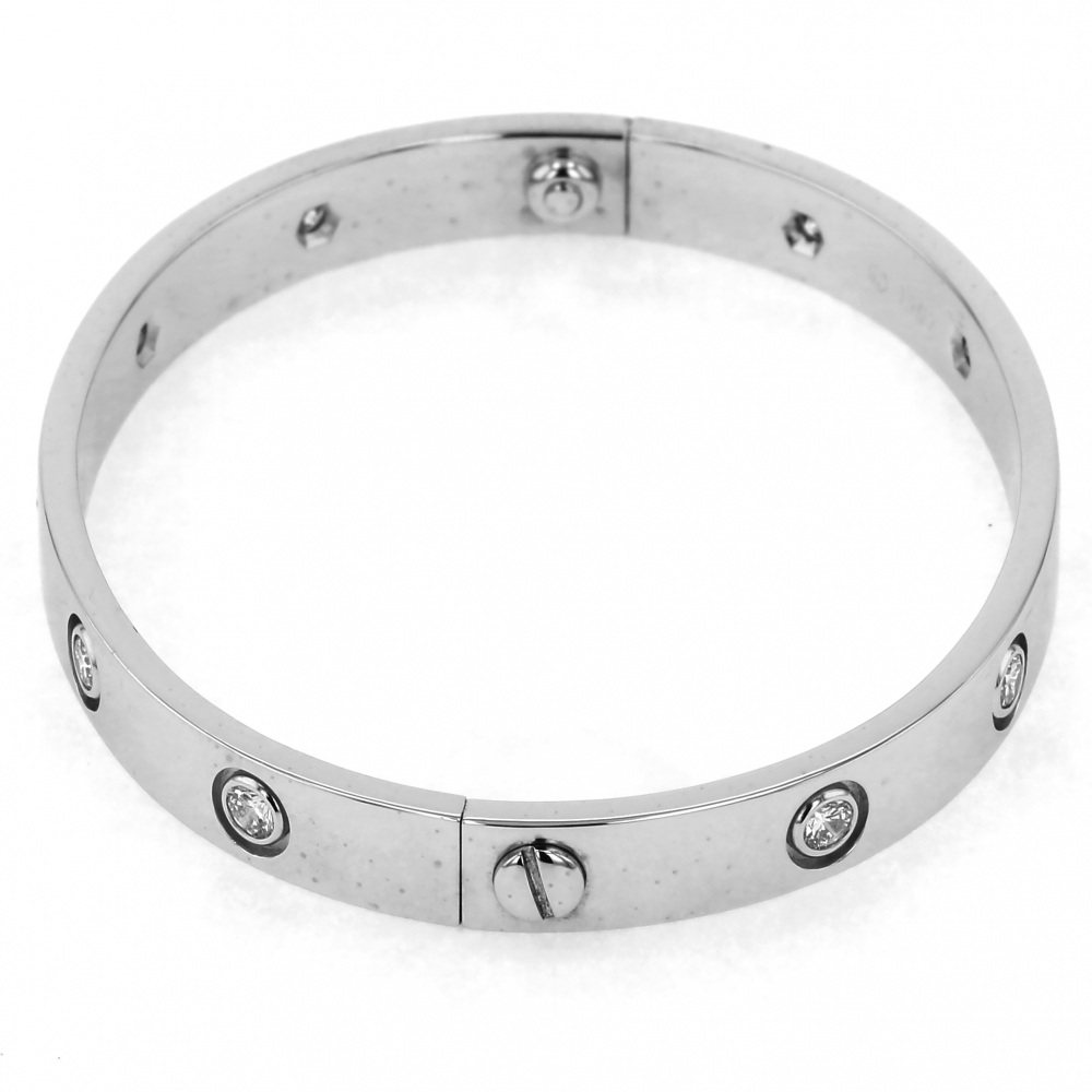 Cartier White Gold Love Breath K18WG Bracelet Diamond