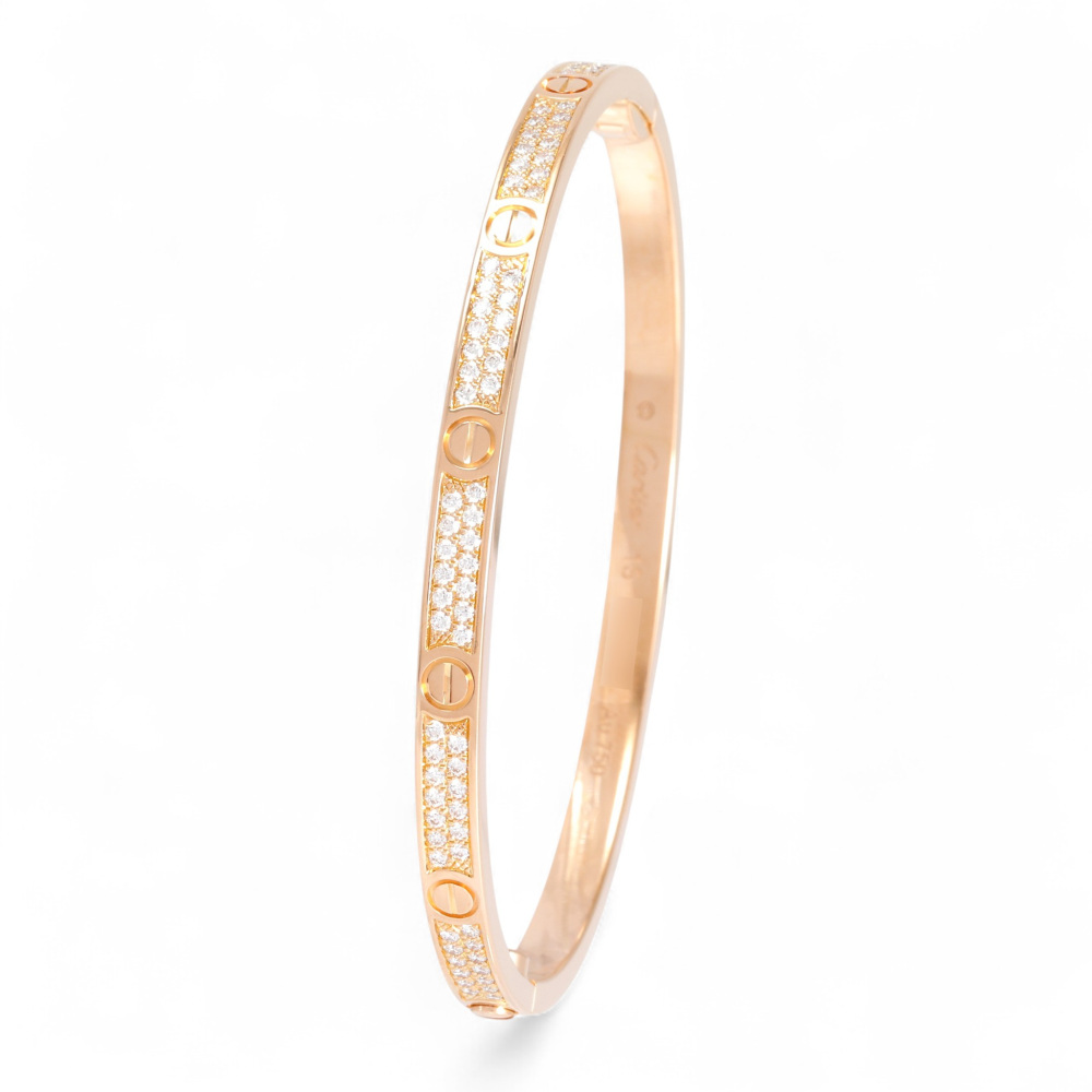 Cartier Love Bracelet Pave 18K Rose Gold Diamond N6726300