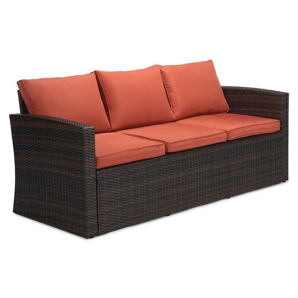 5piece Wicker Patio Conversation Furniture Set
