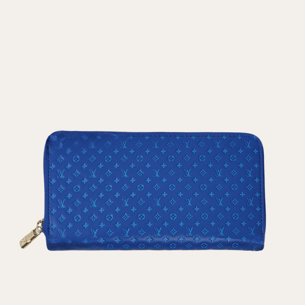 Louis Vuitton Zippy Round Long Wallet Nanogram Blue 7.7 Inches M82233