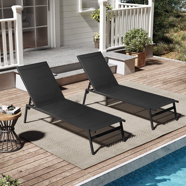 Pellebant Outdoor Patio Reclining Adjustable Chaise Lounge Chairs