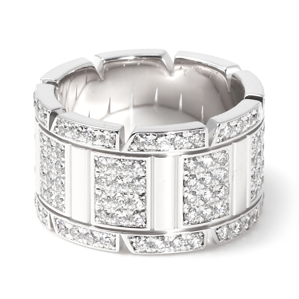 Cartier Tank Française Lm Ring 18K White Gold Diamond