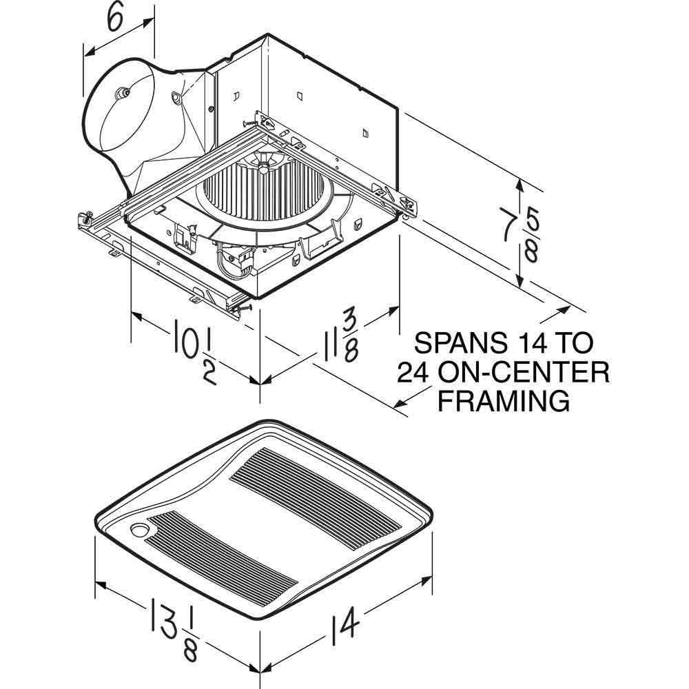 Broan ZB110M Motion Sensing 110 CFM Fan