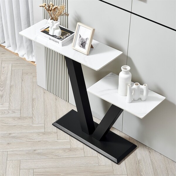 Console Table,Exquisite Shape Design w/ Adjustable Foot Pads