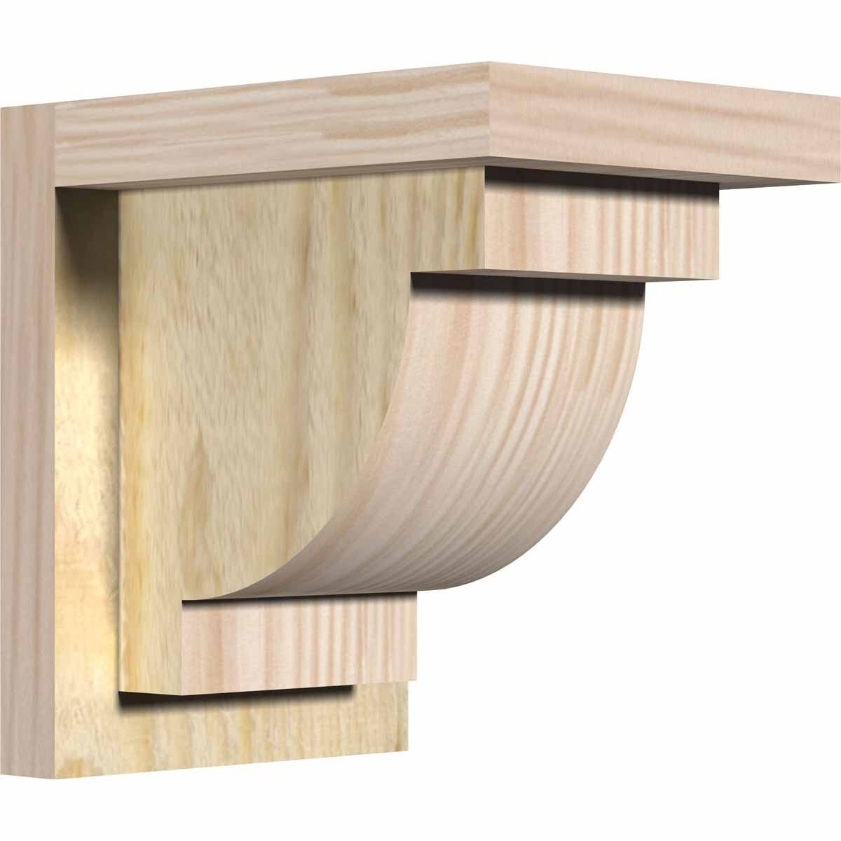 Ekena Millwork COR06X14X14ALP01RDF 6x22W x 14x22D x 14x22H Alpine Rough Sawn Corbel w/Backplate, Douglas Fir