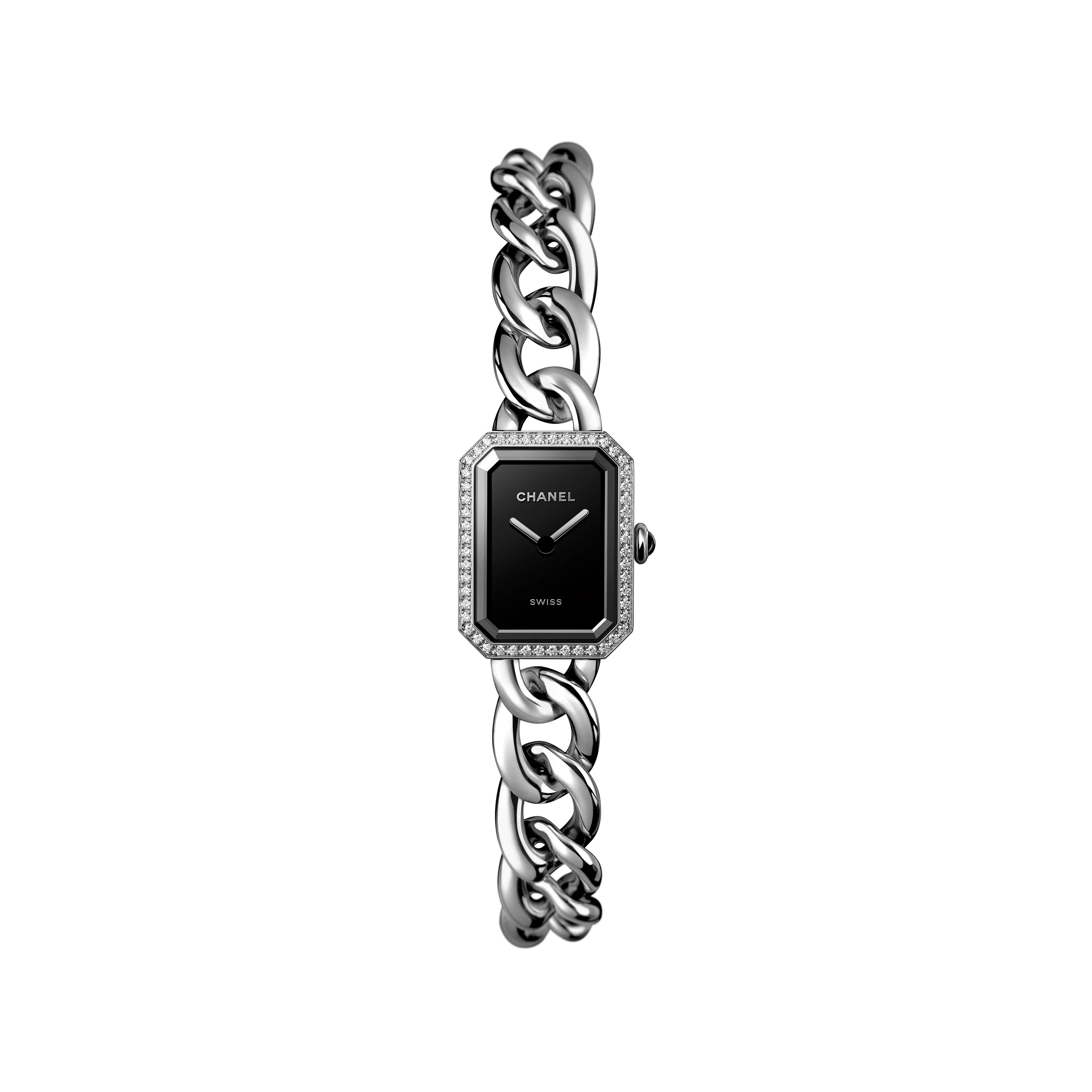 Chanel Première Gourmette Chain Watch Black Dial