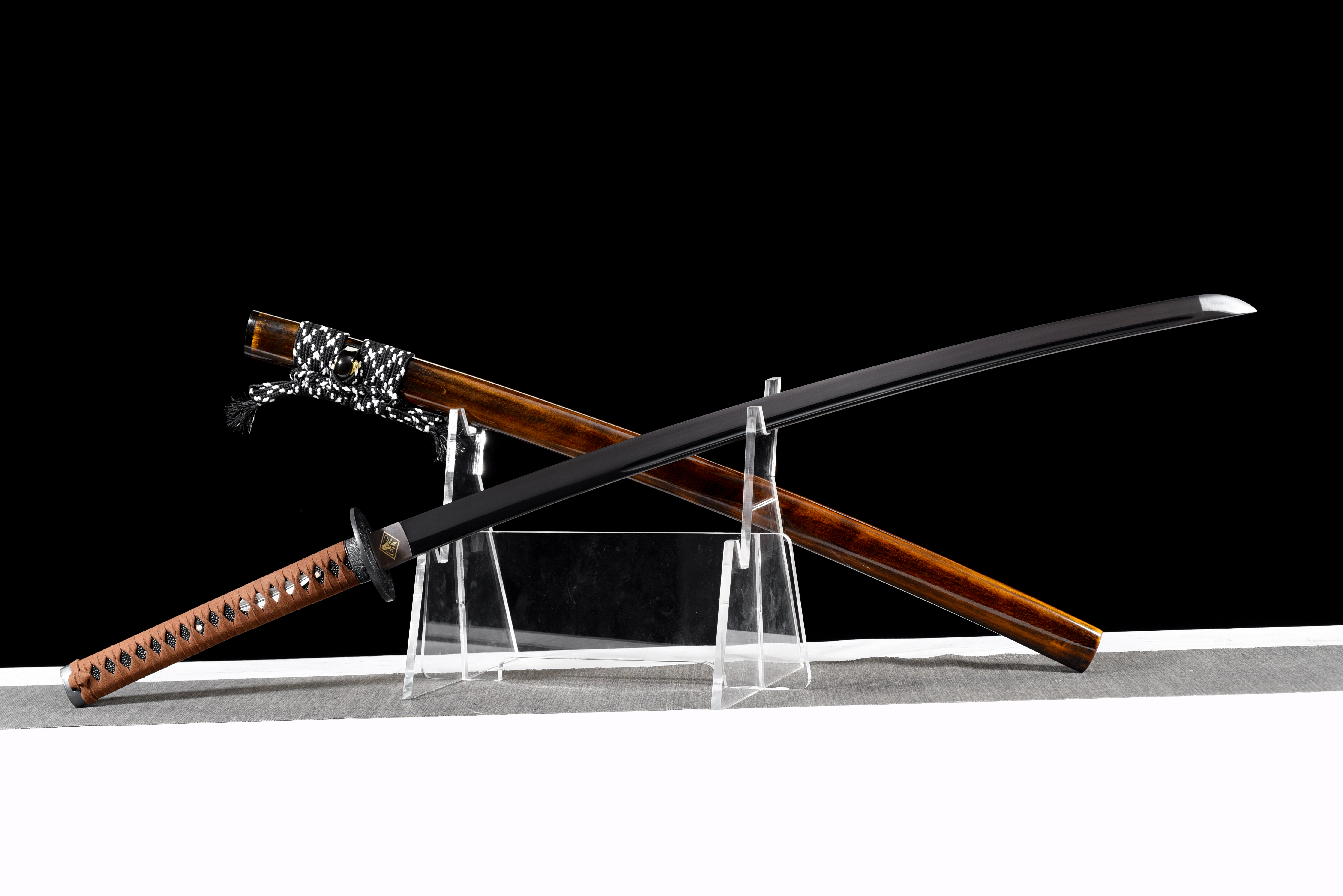 Black Wave Katana – Manganese Steel, Black Baked, Full Tang