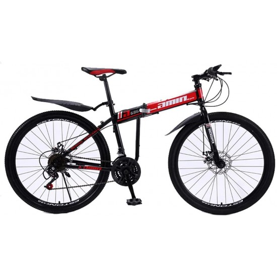 Mountain Bike No Shock Absorption, Foldable Bicycle (26 inch 21/24/27/30 Speed Black and Yellow; White and Blue; Black and White; Black and red)