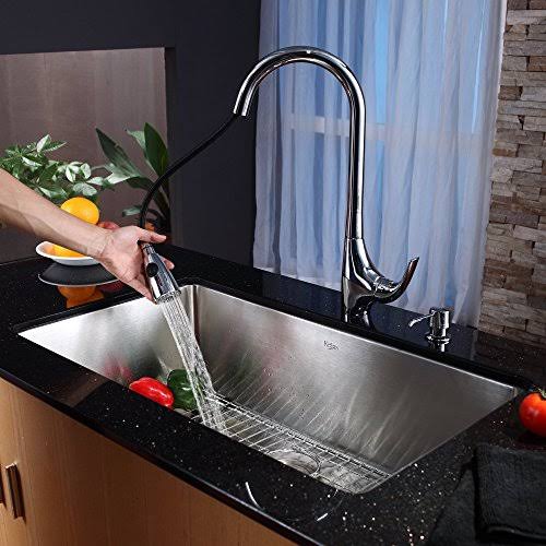 Kraus KEF-14700-PU-10CH Illusio Single Lever Vessel Bathroom Faucet with Pop Up Drain Chrome