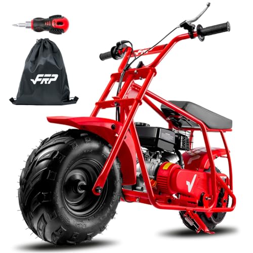 FRP Mini Dirt Bike GMB100 Basic, 99CC Gas Powered Mini Bike 4-Stroke 3HP, Off-Road for Kids/Adult, Trail Bike Up to 24 Mph, Weight Support Up to 185 LBS (Black)