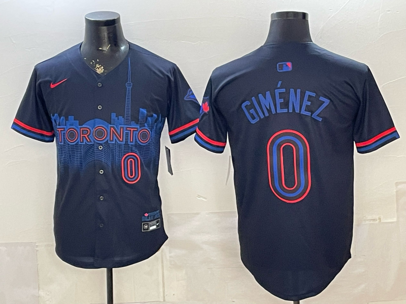 Men's Toronto Blue Jays Andres Gimenez #0 Black 2024 City Connect Limited Player Jersey