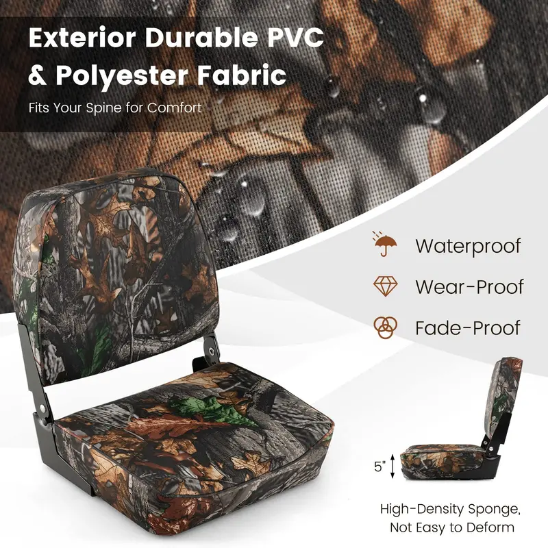 Two Low-Profile Folding Fishing Seats – Compact Boat & Dock Chairs