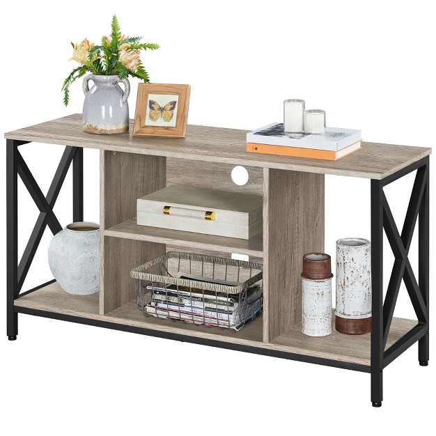 Yaheetech 47inch Tv Stand 47 inch Wide Tv Console Table Gray