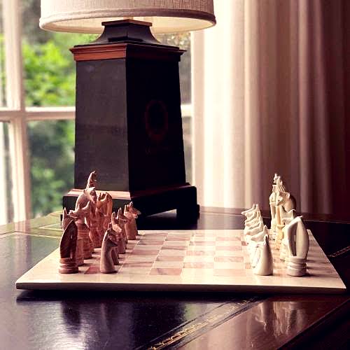 Smolart | Hand Carved Soapstone Animal Chess Set - 15x22 Board