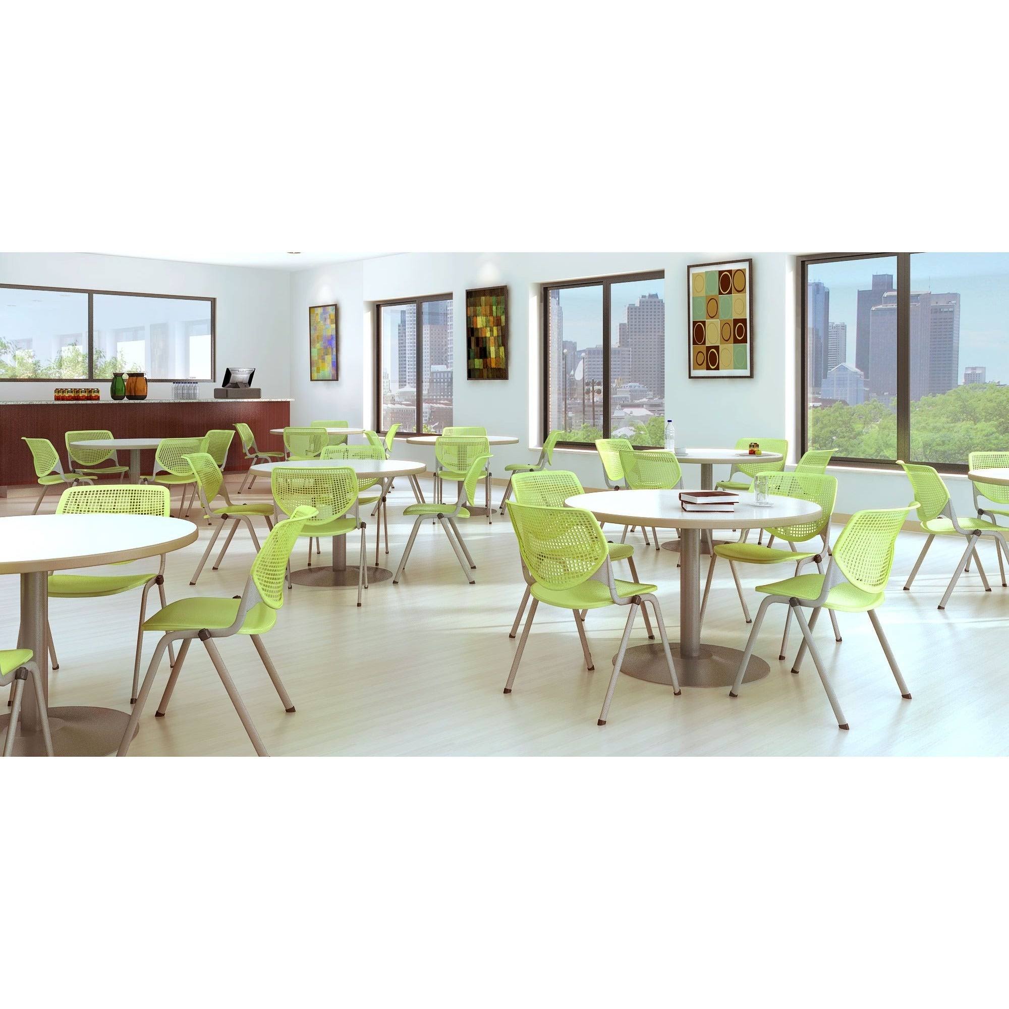 KFI 30in Round Pedestal Table with Round Silver Base (Natural)