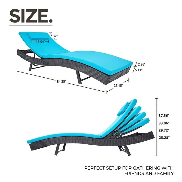 SOLAURA 2Pcs Patio Furniture Adjustable Lounge Rattan Pool Chairs