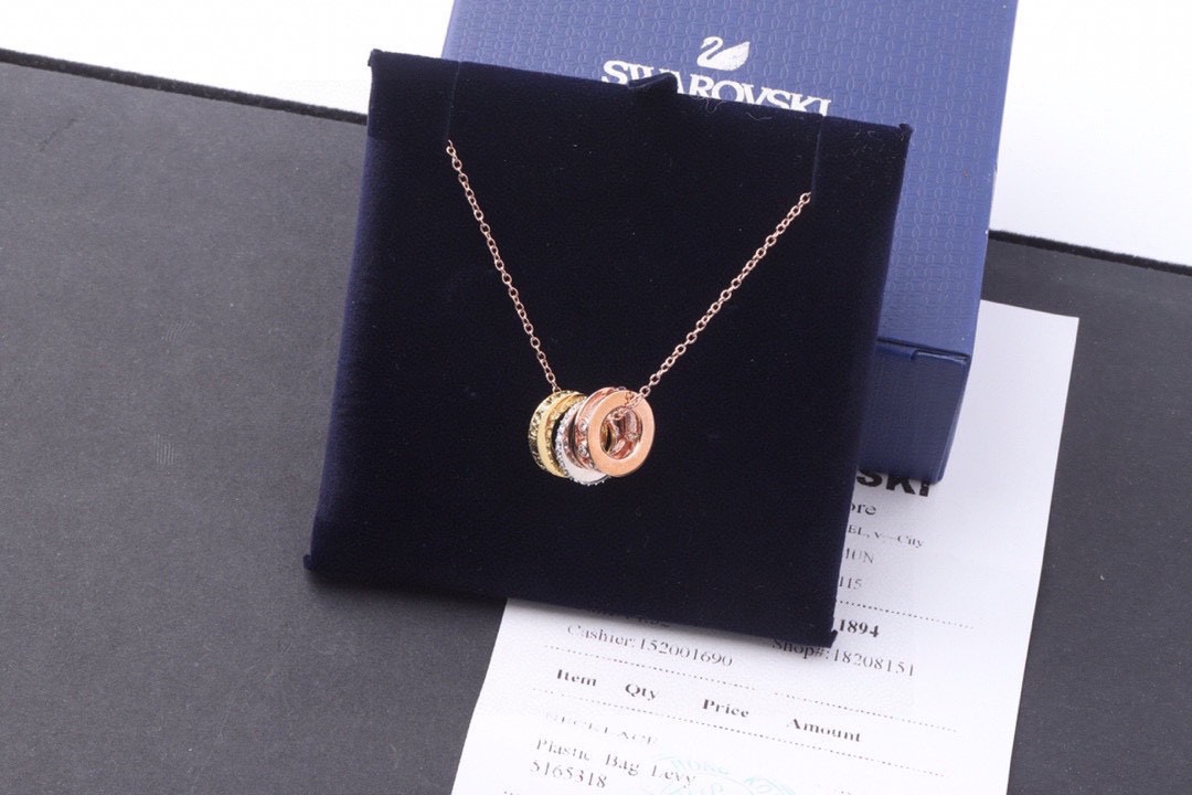 Swarovski Tricolor Love Flowing Clavicle Necklace - cnluxepick
