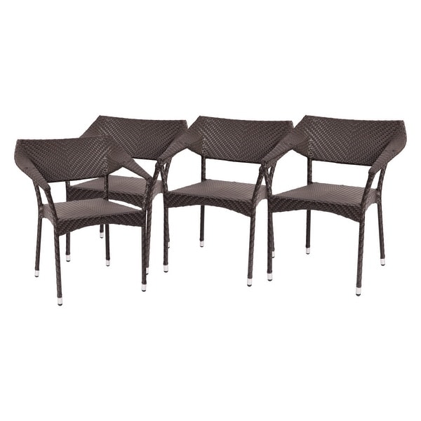 All Weather Commercial Grade PE Rattan Stacking Patio Chairs