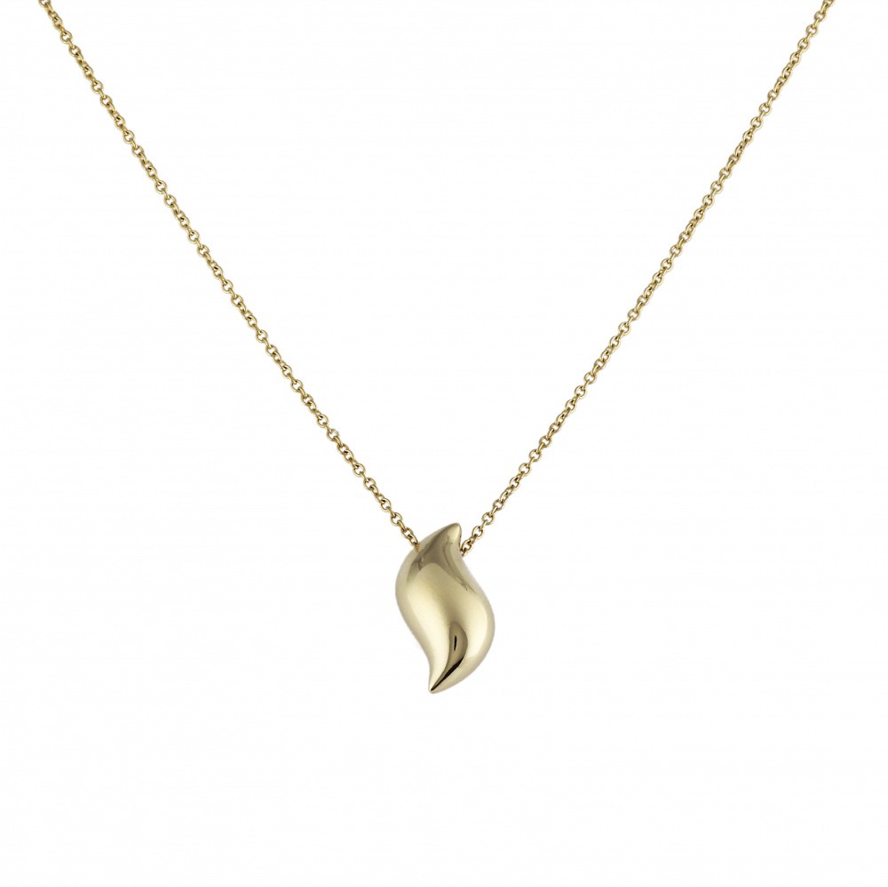 Tiffany & Co. Elsa Peretti Feather Necklace 18K Yellow Gold