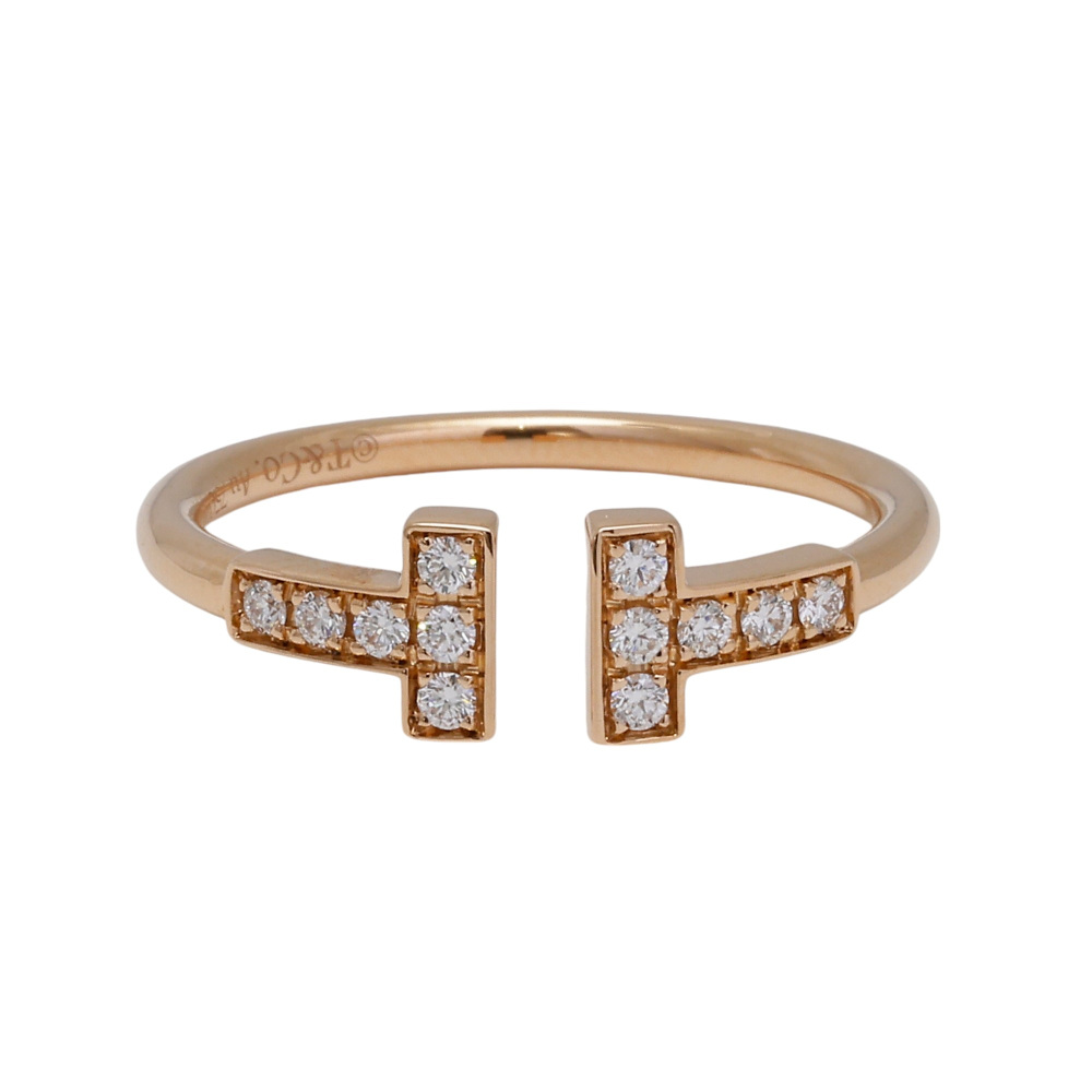 Tiffany & Co. Tiffany T Diamond Wire Ring 18K Rose Gold 60147329