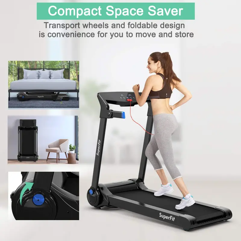 Smart Folding Treadmill – 3HP Motor, Bluetooth Speakers, HD Touchscreen, and Mobile App Control
