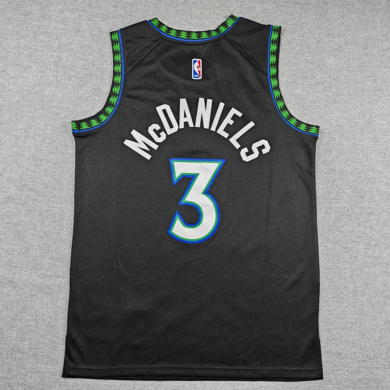 Men's Minnesota Timberwolves Jaden McDaniels #3 Black Swingman Jersey - Statement Edition