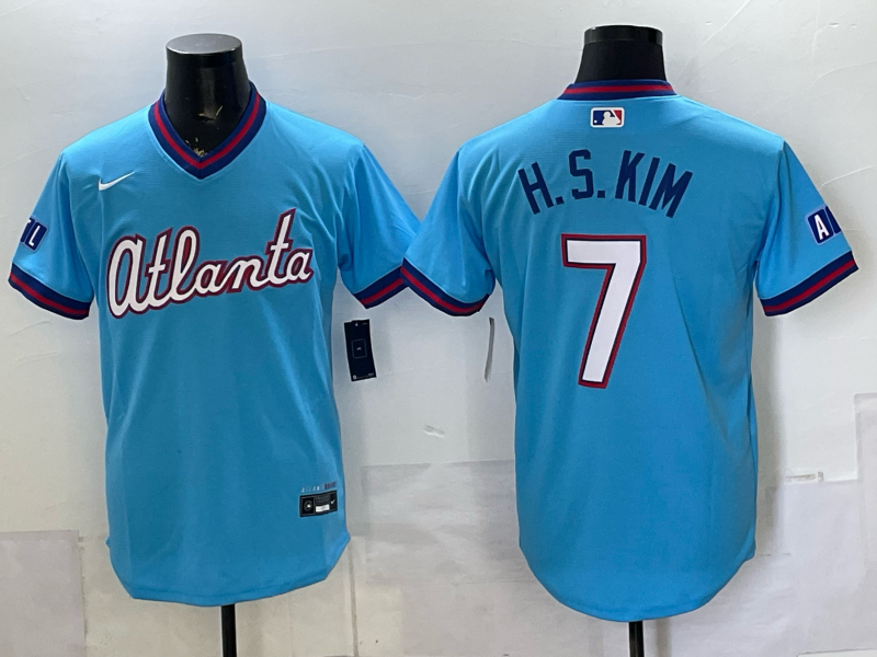 Men's Atlanta Braves Ha-Seong Kim #7 Powder Blue 2026 City Connect Stadium Jersey